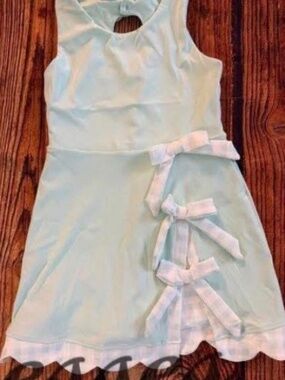 Mint Green Scallop Athletic Skort Dress with Bows New